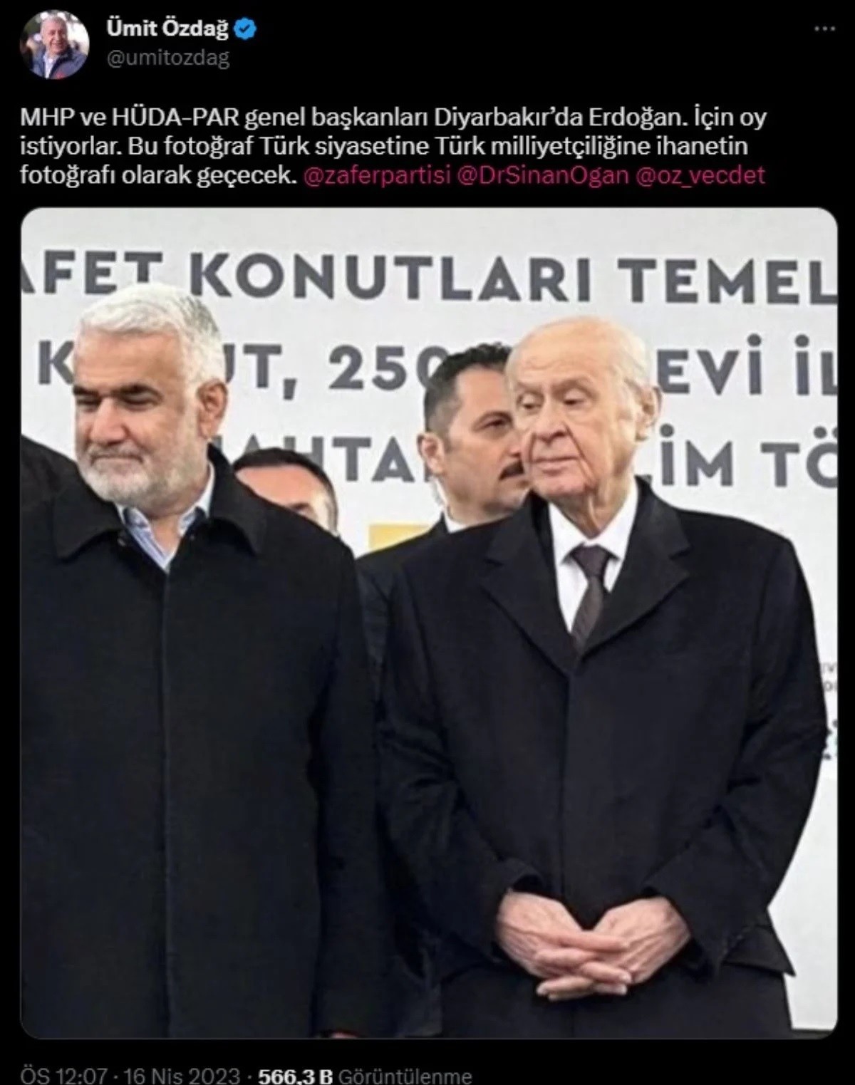 Ümit Özdağ'dan, MHP lideri Bahçeli'ye eleştiri