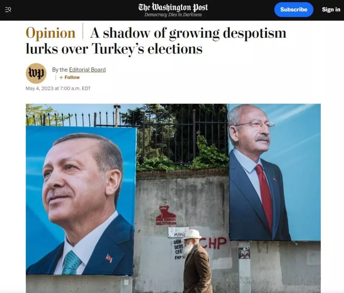 Washington Post, Erdoğan'ı hedef aldı Türkiye'deki seçimlerde despotizmin gölgesi var