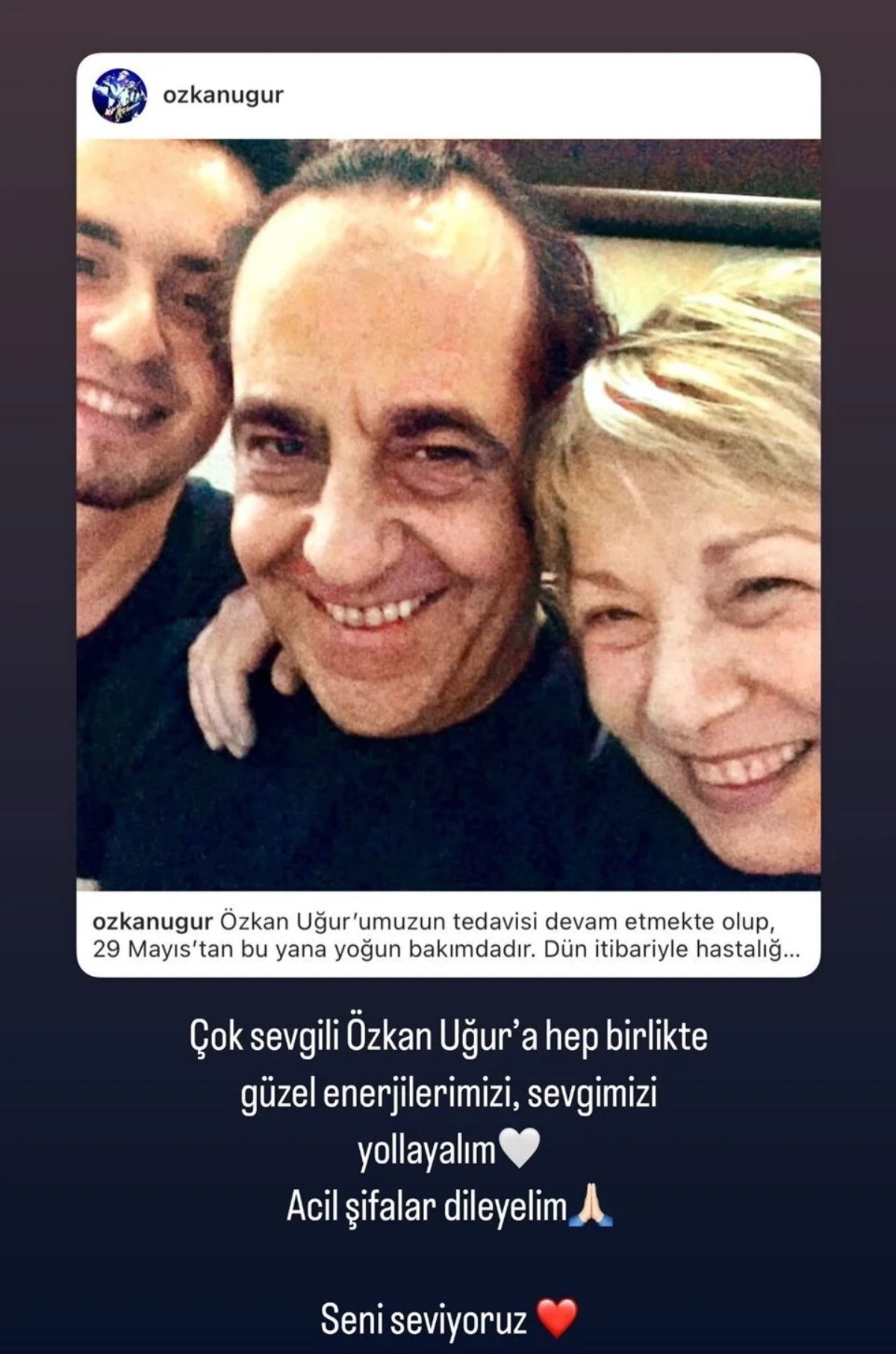 Tarkan, entübe edilen Özkan Uğur'a destek çağrısı yaptı